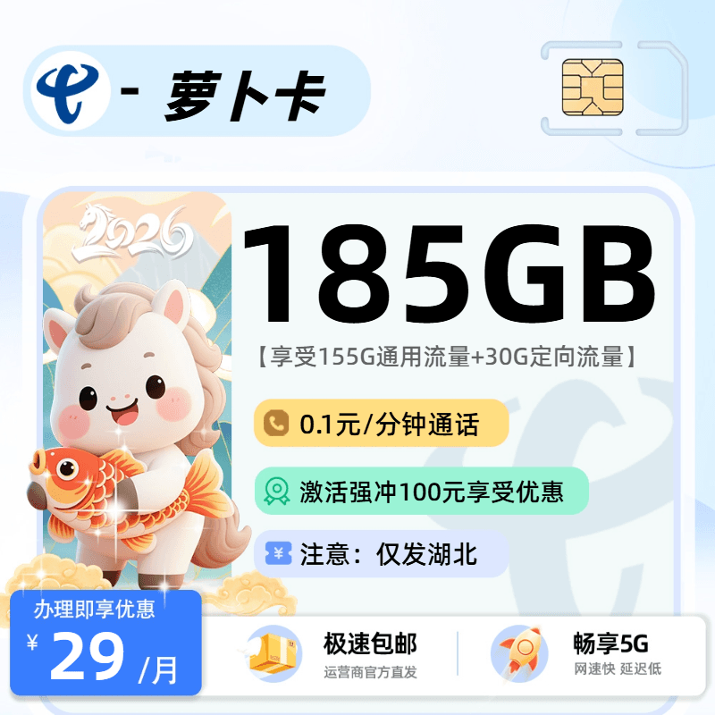 0703电信萝卜卡【湖北省内】