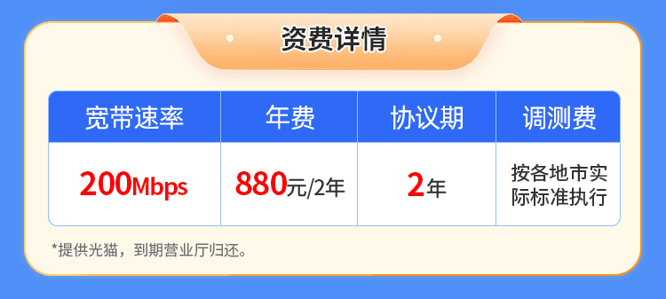 江苏电信单宽【880元2年200M】 详情图 1