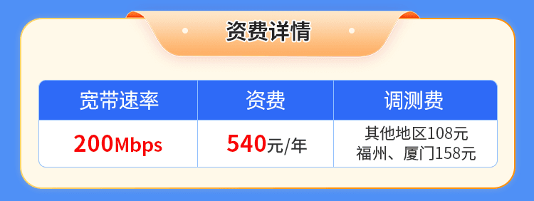 福建电信单宽【540元100M】 详情图 1