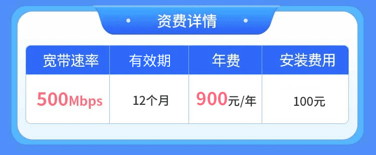 天津电信单宽【75元500M1月】 详情图 1