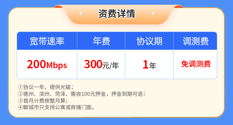 临沂移动单宽【300元200M】 详情图 1