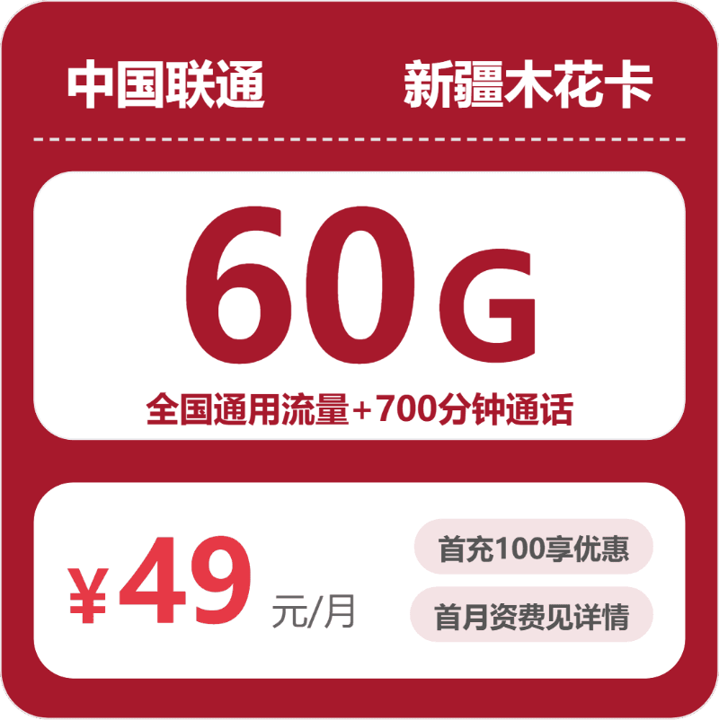 53166-联通新疆木花卡