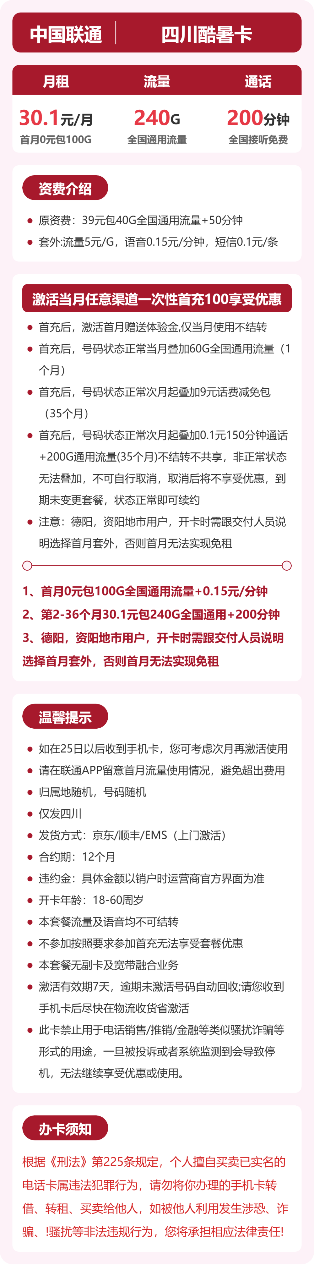 53251-联通四川酷暑卡 详情图