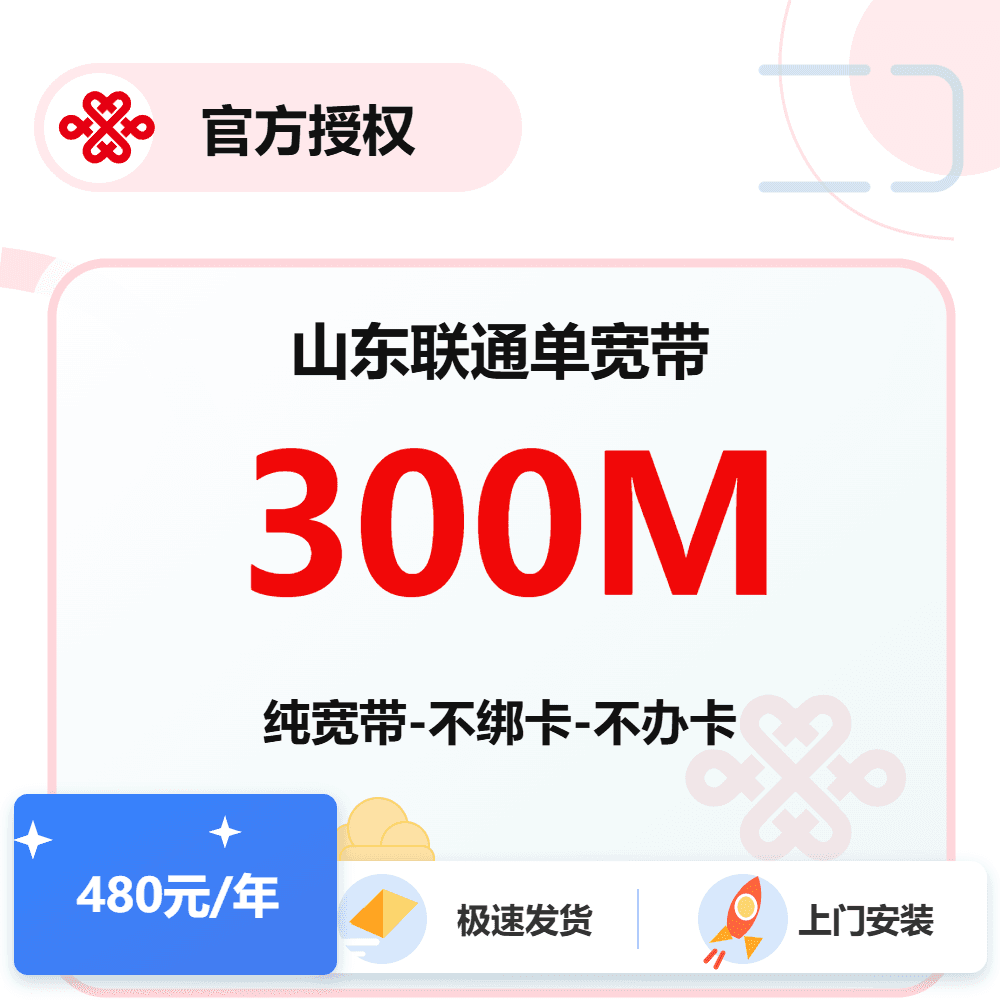 山东联通单宽300M-1年