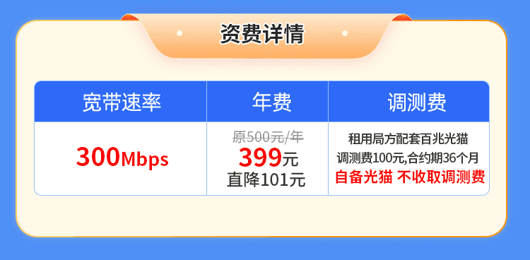 广西电信300M单宽(年付) 详情图 1