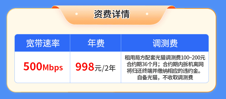 广西电信500M单宽(两年付) 详情图 1