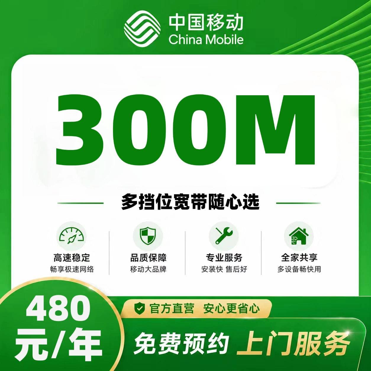 河南移动单宽【480元300M】