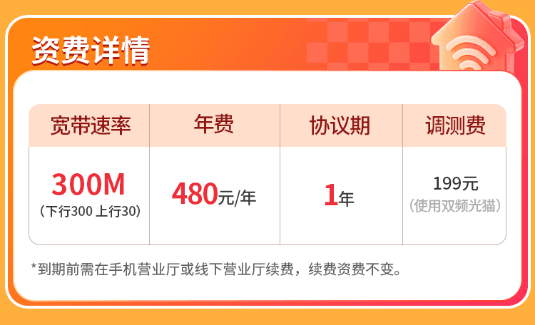 河南联通单宽【480元300M】 详情图 1
