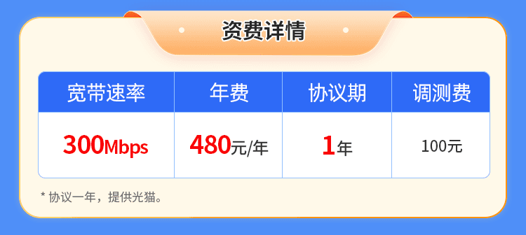 黄石移动单宽【480元300M】 详情图 1