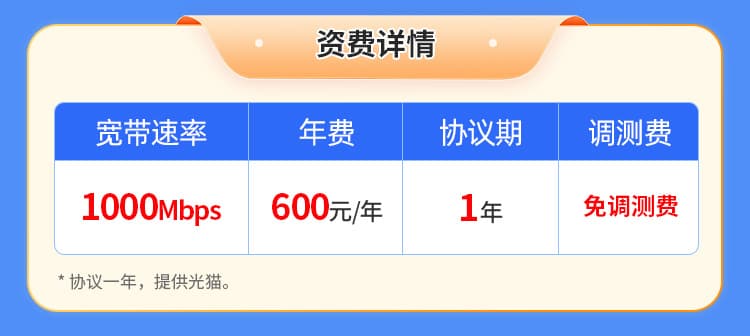 荆州移动单宽【600元1000M】 详情图 1