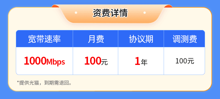 青海电信单宽【100元1000M1月】 详情图 1