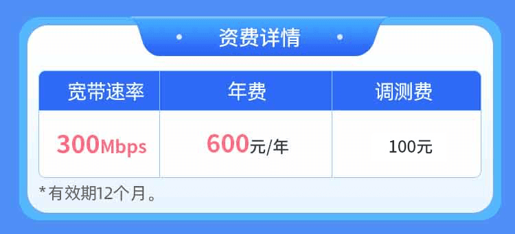 天津电信单宽【50元300M1月】 详情图 1
