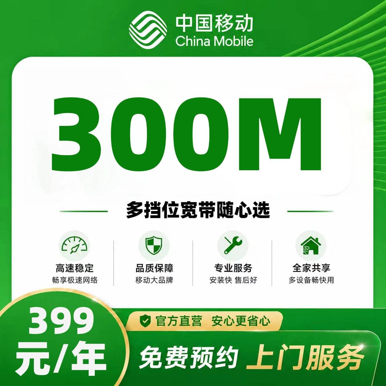 宁夏移动单宽【399元300M】