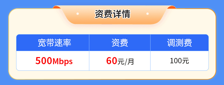 宁夏电信单宽【60元500M1月】 详情图 1