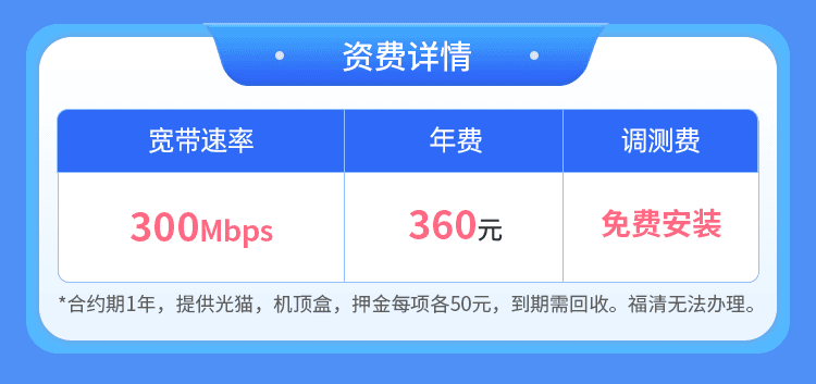 福建移动单宽【360元300M】 详情图 1