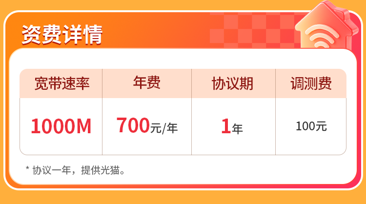 重庆联通单宽【700元1000M】 详情图 1