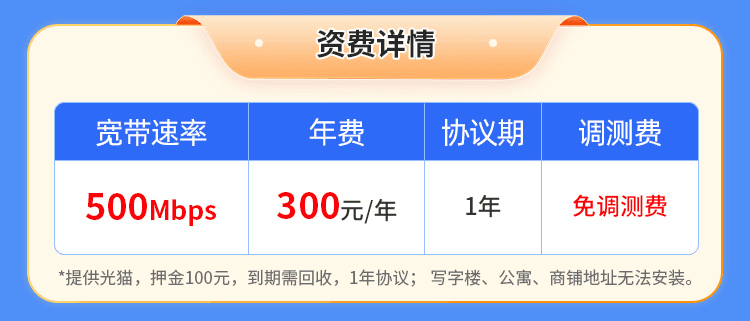 重庆广电单宽【300元500M】 详情图 1
