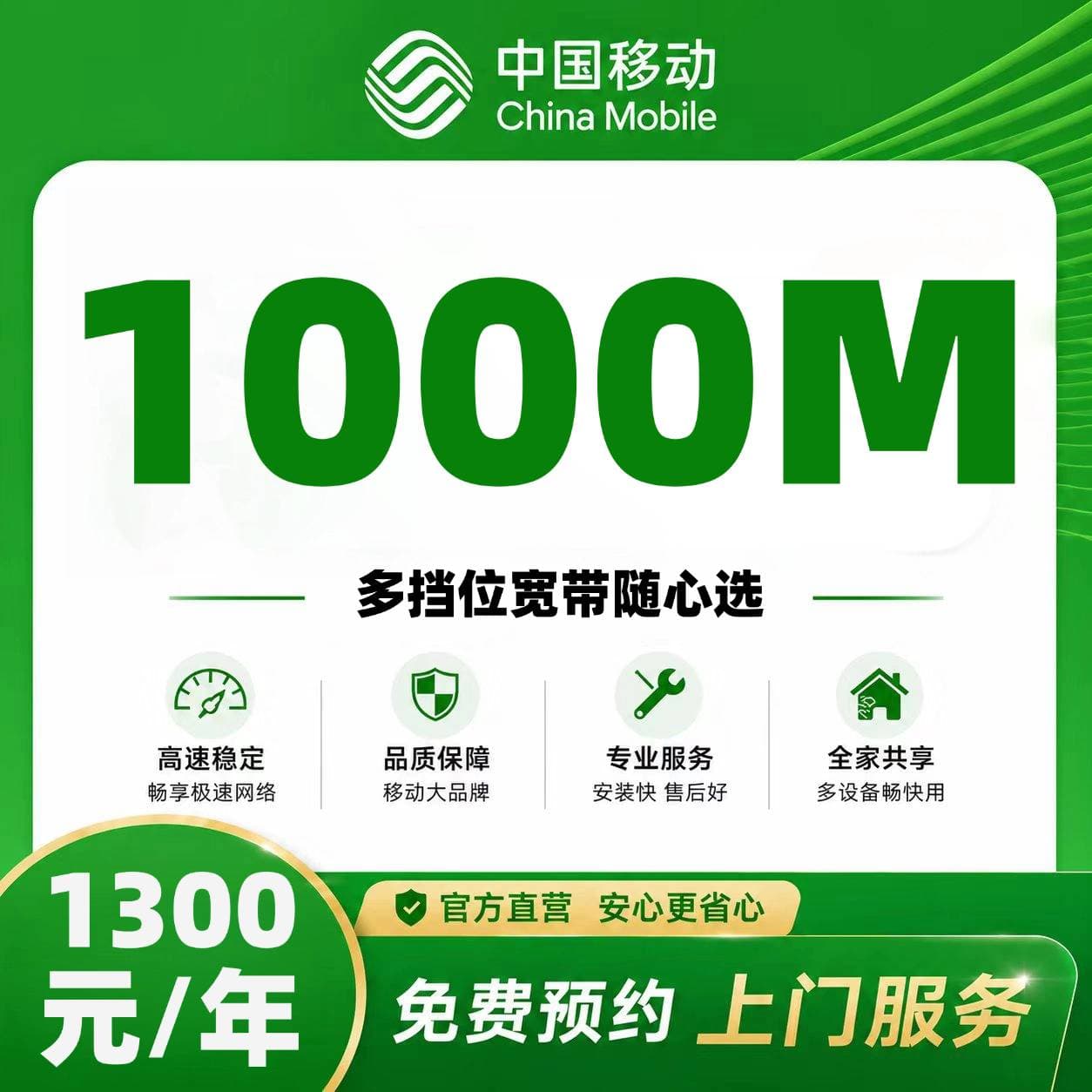 湖南移动单宽【820元500M】