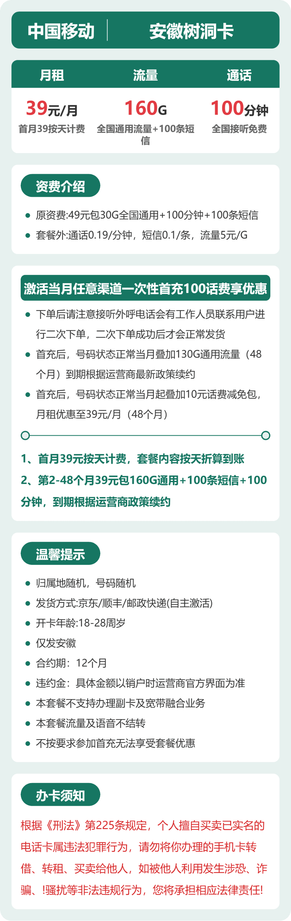 54309-移动安徽树洞卡 详情图