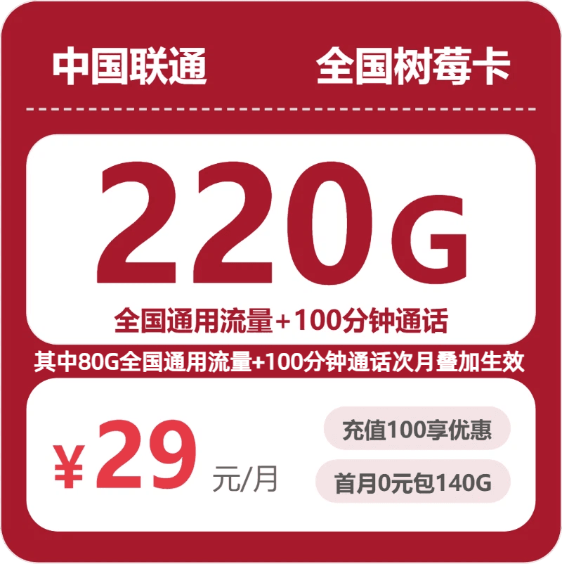 54462-联通全国树莓卡