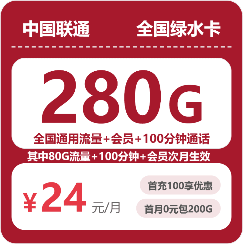 54613-联通全国绿水卡