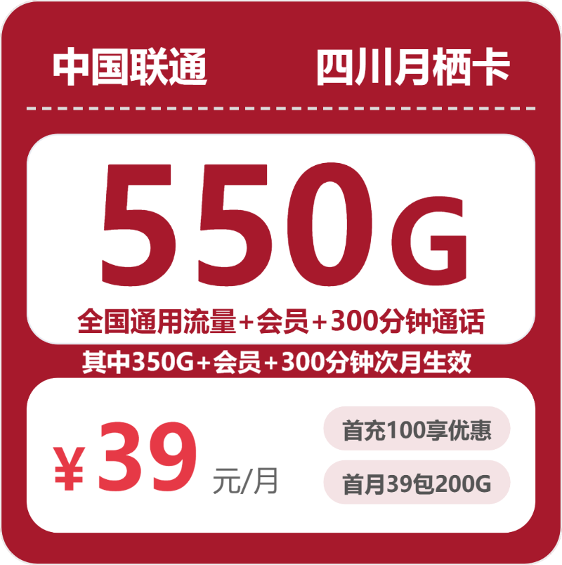 55984-联通四川月栖卡